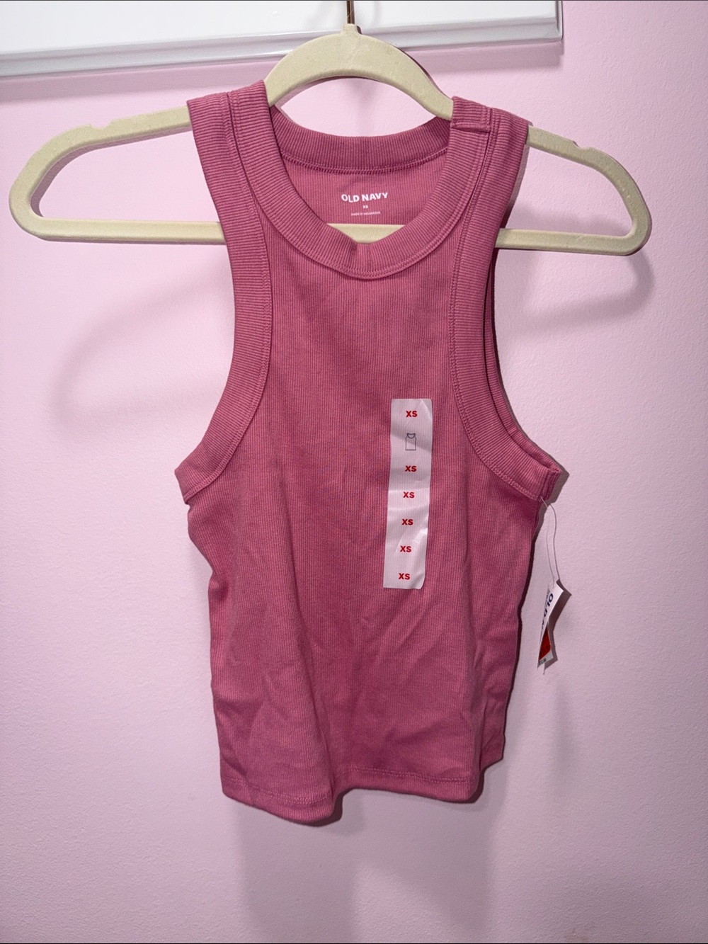 Old Navy Rose Pink Ribbed Tank Top